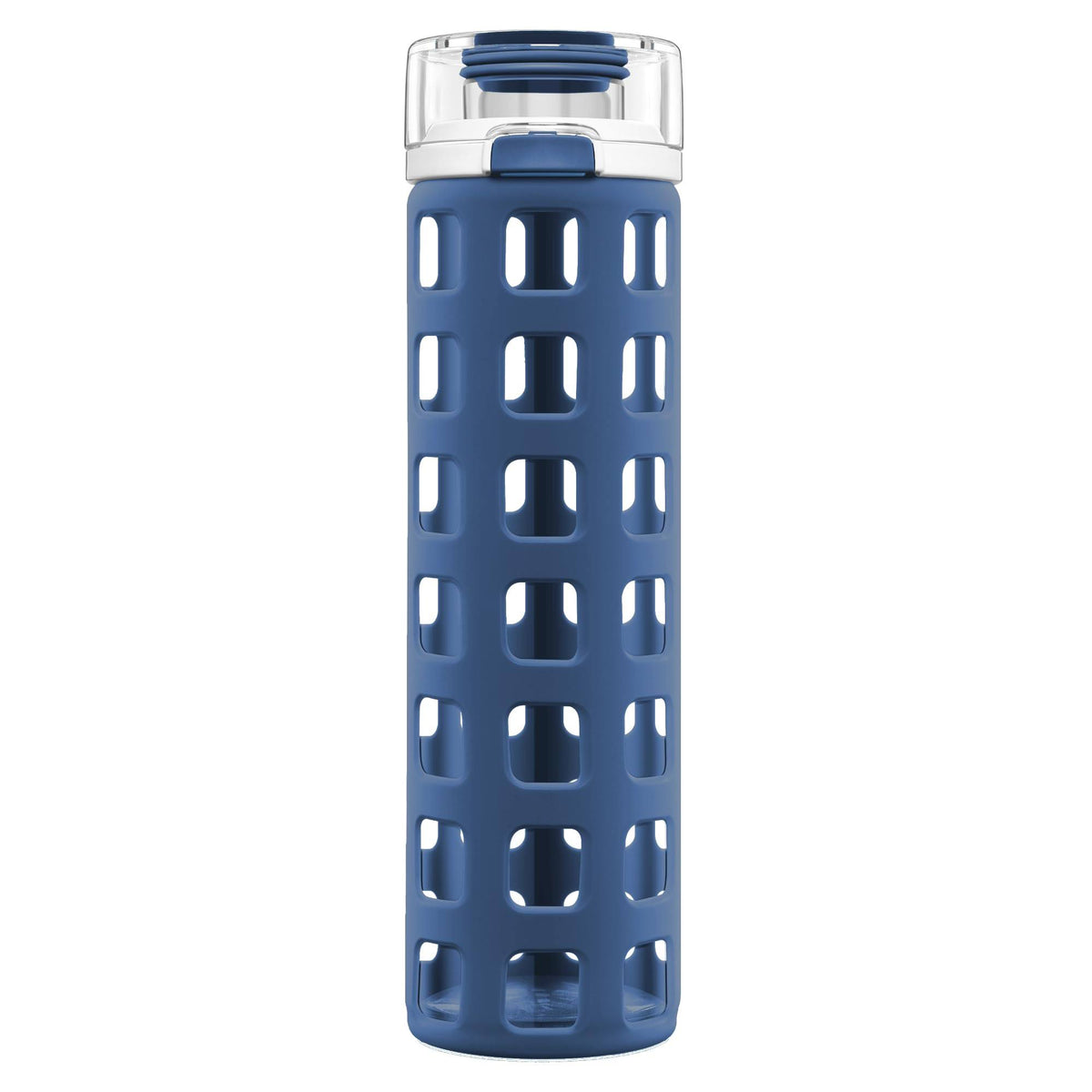 Ello Syndicate BPA-Free Glass Water Bottle with Flip Lid, Bold Blue, 20 oz.