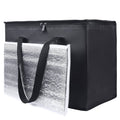 musbus 2 Pack Additional Bottom Plate Black Insulated Grocery Shopping Bag, Delivery,pizza,reusable Bags, Sturdy zipper,Collapsible,tote,cooler
