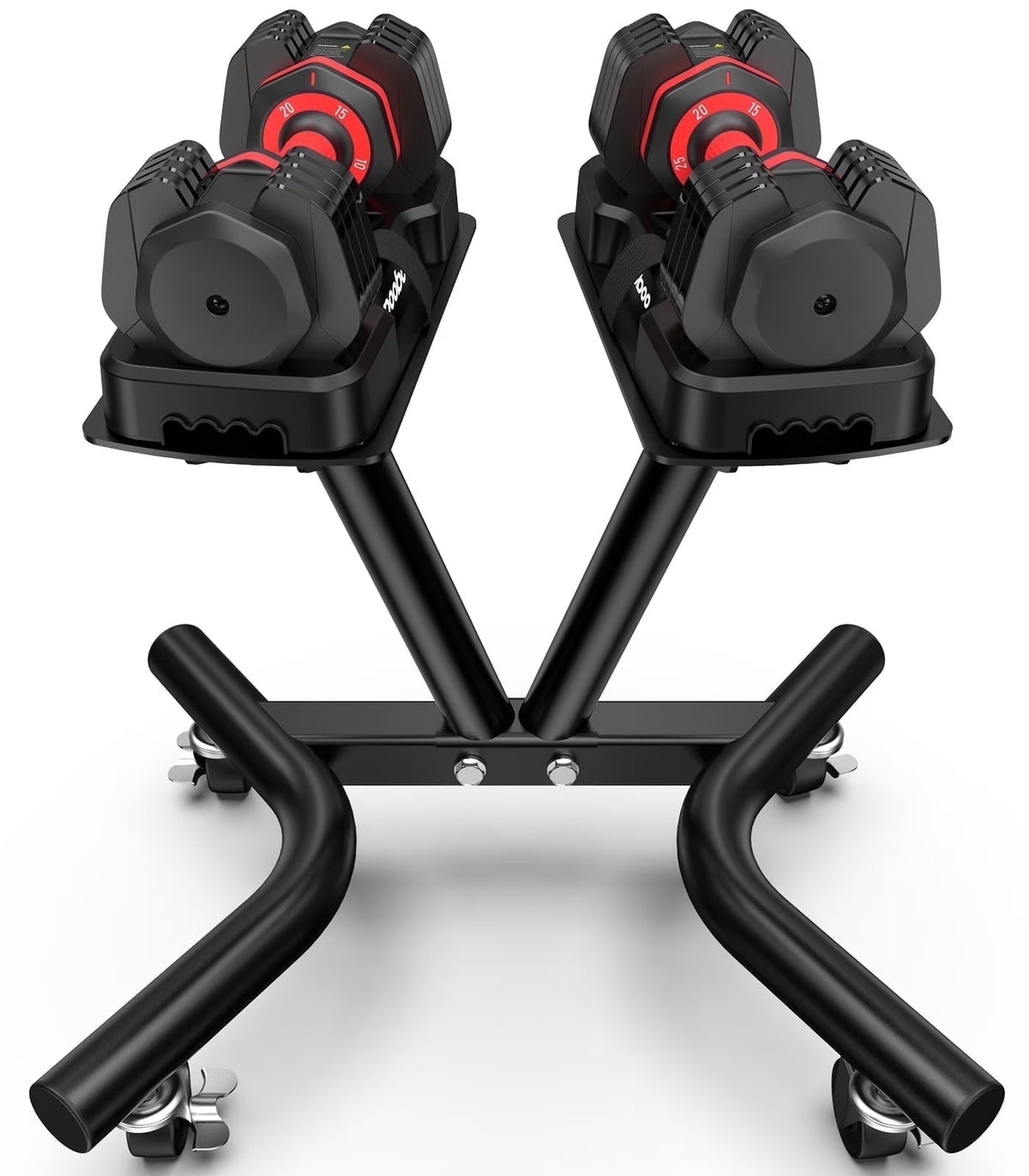 (1 Pair) LNOW 50 lb Quick Select Adjustable Dumbbells for Home Gym 5 in 1 Free Weights 5/10/15/20/25 lb/50 lb Dumbbell with Anti - Slip Handle, Suitable for Home Gym Exercise Equipment