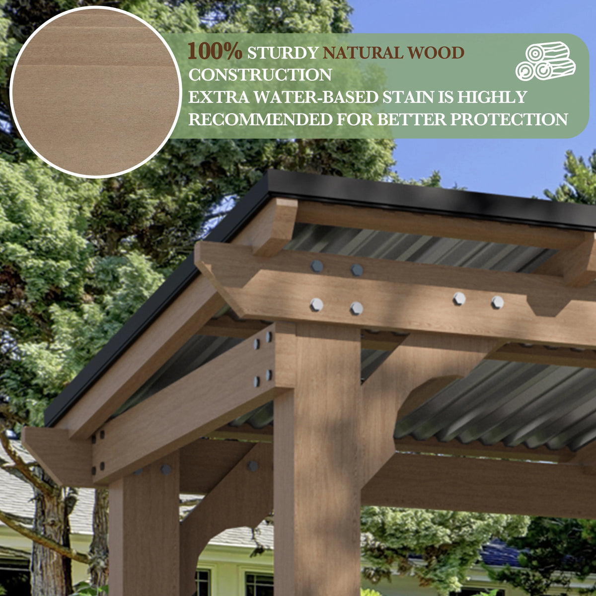 VEIKOUS 8' x 5' Outdoor Hardtop Gazebo, BBQ Grill Gazebo W/ Workstation Shelves for Lawn, Garden, Deck