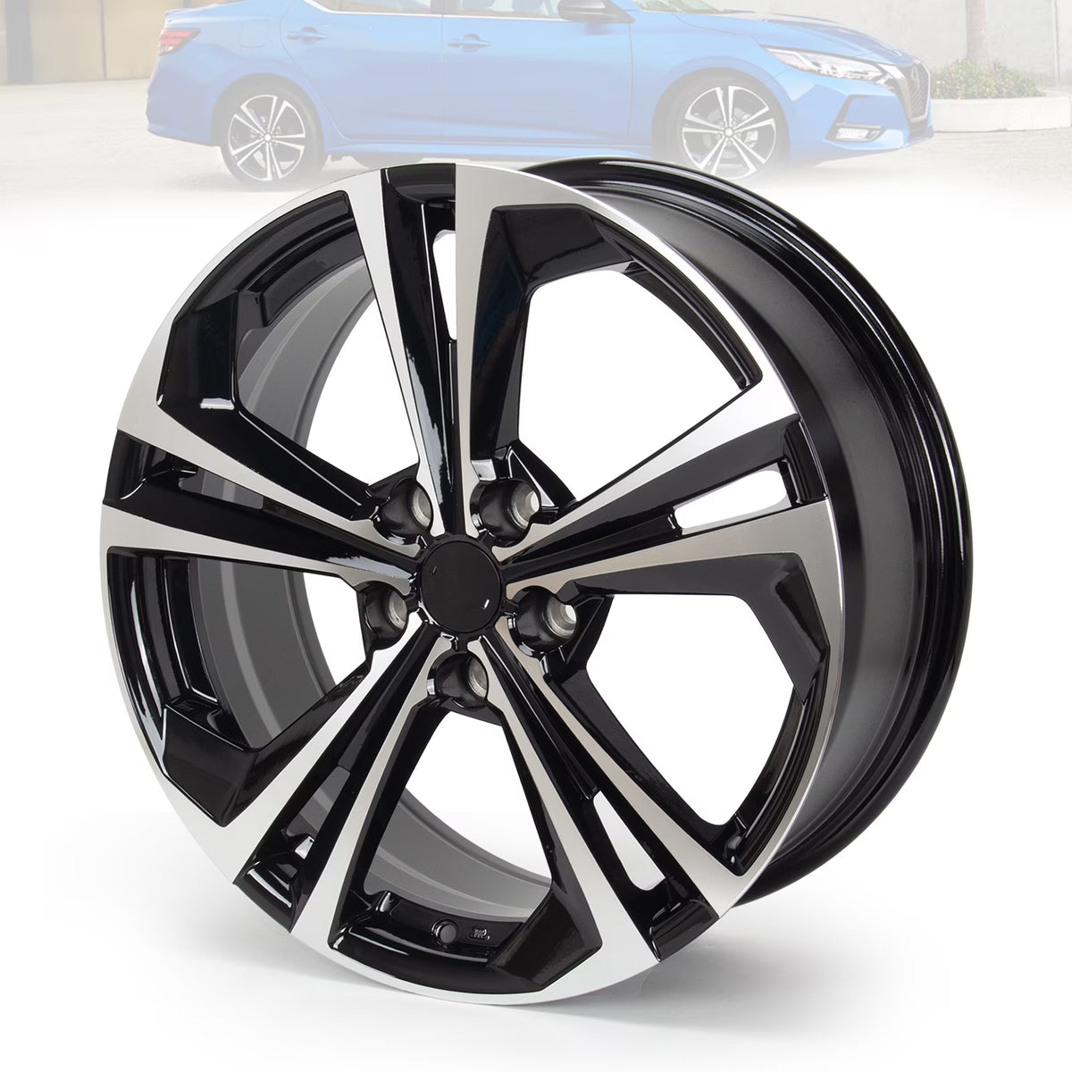 18" Alloy Replacement Wheel 18x7.5 in Rim for Nissan Sentra 2020 2021 2022, OEM Design