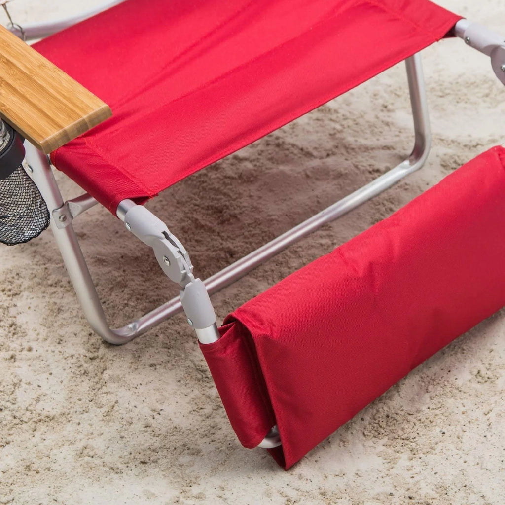 Ostrich Deluxe 3N1 Lightweight Outdoor Beach Lounge Chair W/Footrest, Pink
