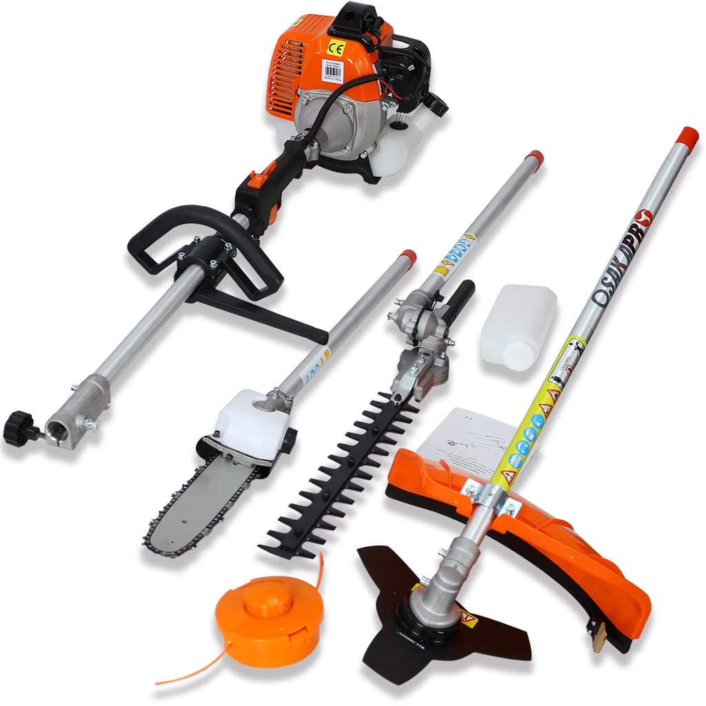 Legahome 4 in 1 String Trimmer, Gas Powered Weed Eater Multi - Functional Trimming Tool for Lawn Care, 33CC 2 - Cycle Grass Trimmer with Gas Pole Saw, Hedge Trimmer, Grass Trimmer, Brush Cutter, Orange
