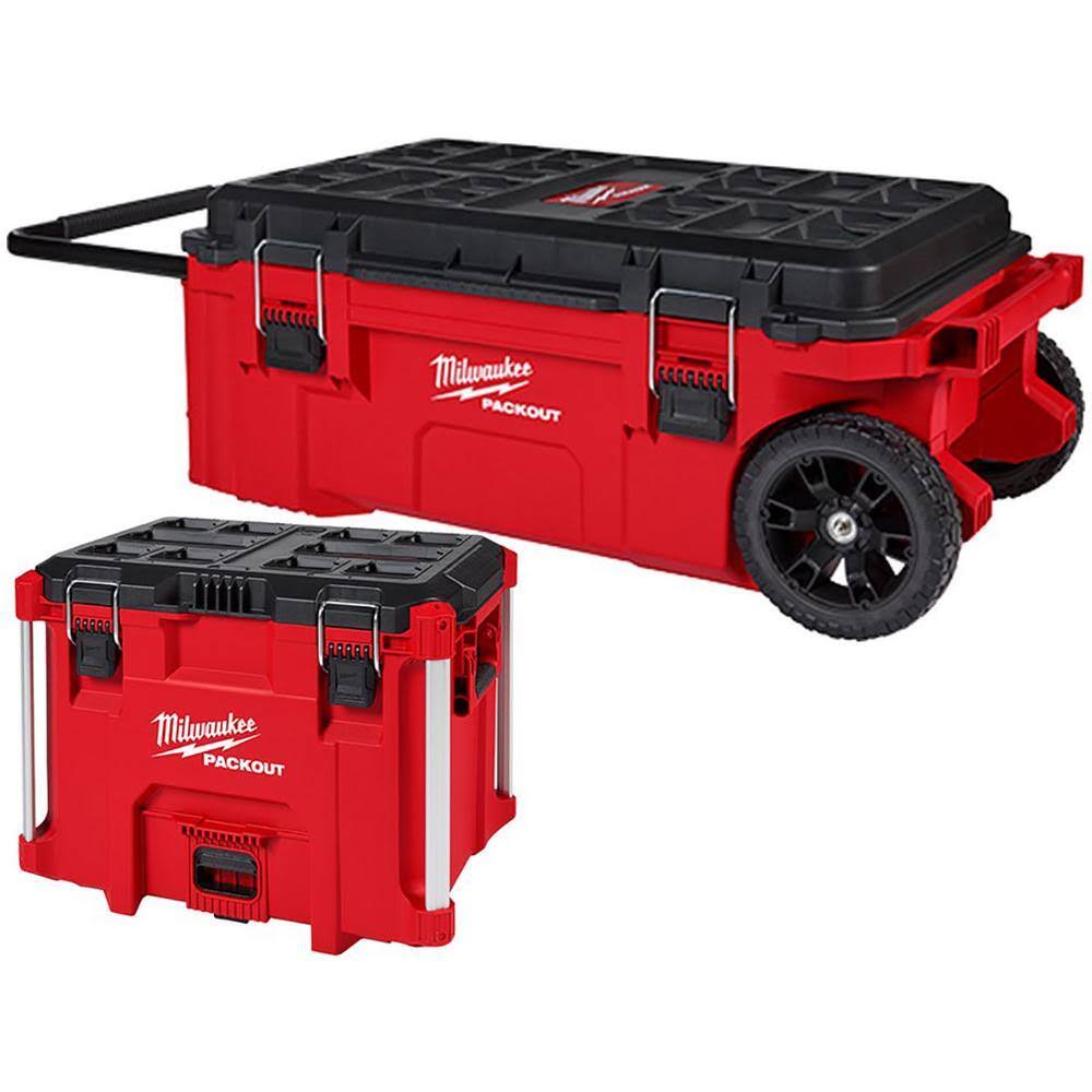 Milwaukee PACKOUT Tool Chest with XL Tool Box, Red